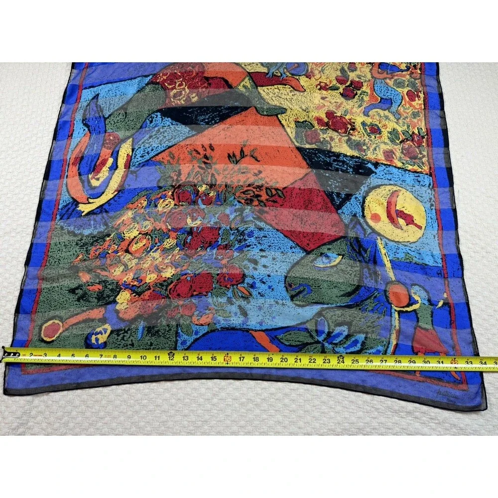 Patricia Paris SCARF Vintage‎ Painting Square Wrap Ancient Greek Fresco 34